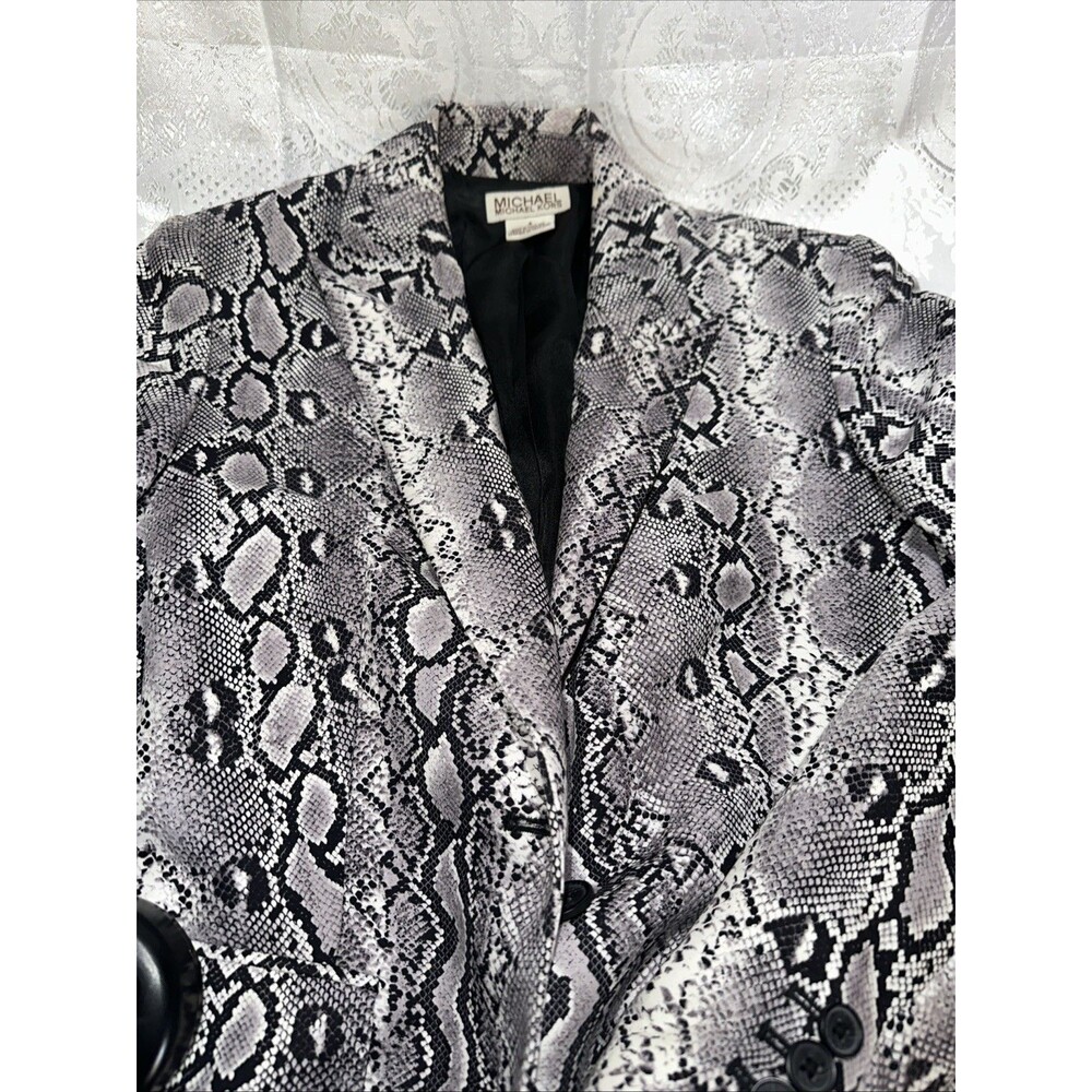 MICHAEL Michael Kors Black, Grey, & White Python Print Blazer Womens Size 4